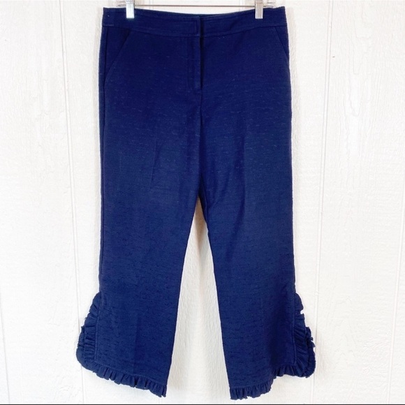 NEW Trina Turk Blue Jet Stream Ruffle Pants - Picture 12 of 12